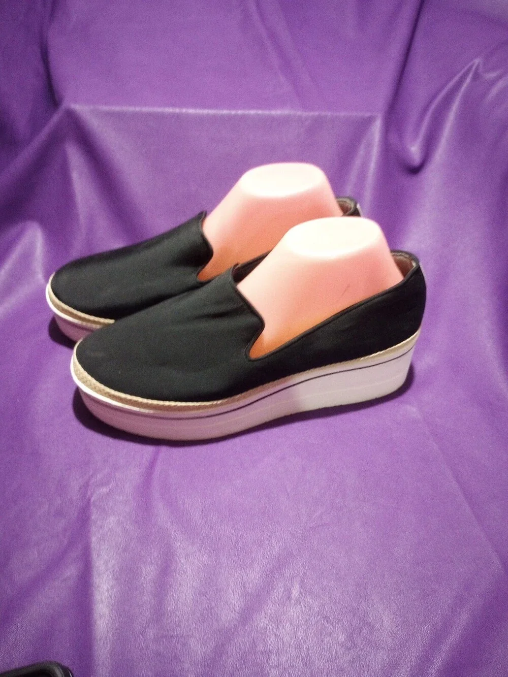DR SCHOLLS LEOTA Womens Black Platform Slip On Athletic Sneakers 10M Shoes
